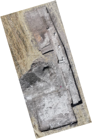 Imagen Ortofoto de excavación del pórtico occidental del Foro (Martínez caballero et alii 2025)