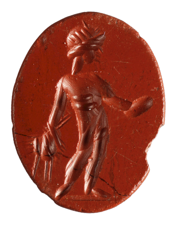 Imagen Entalle con representación de Bonus Eventus. Jaspe. Museo de Segovia (foto: J. M. Cófreces).